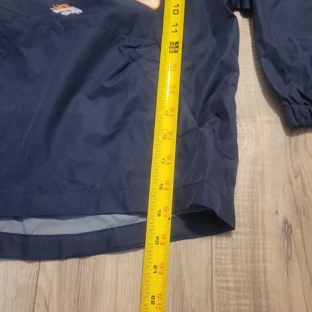 Denver Broncos Reebok Hoodie Pullover Jacket Kids 5/6 Navy Blue Pockets